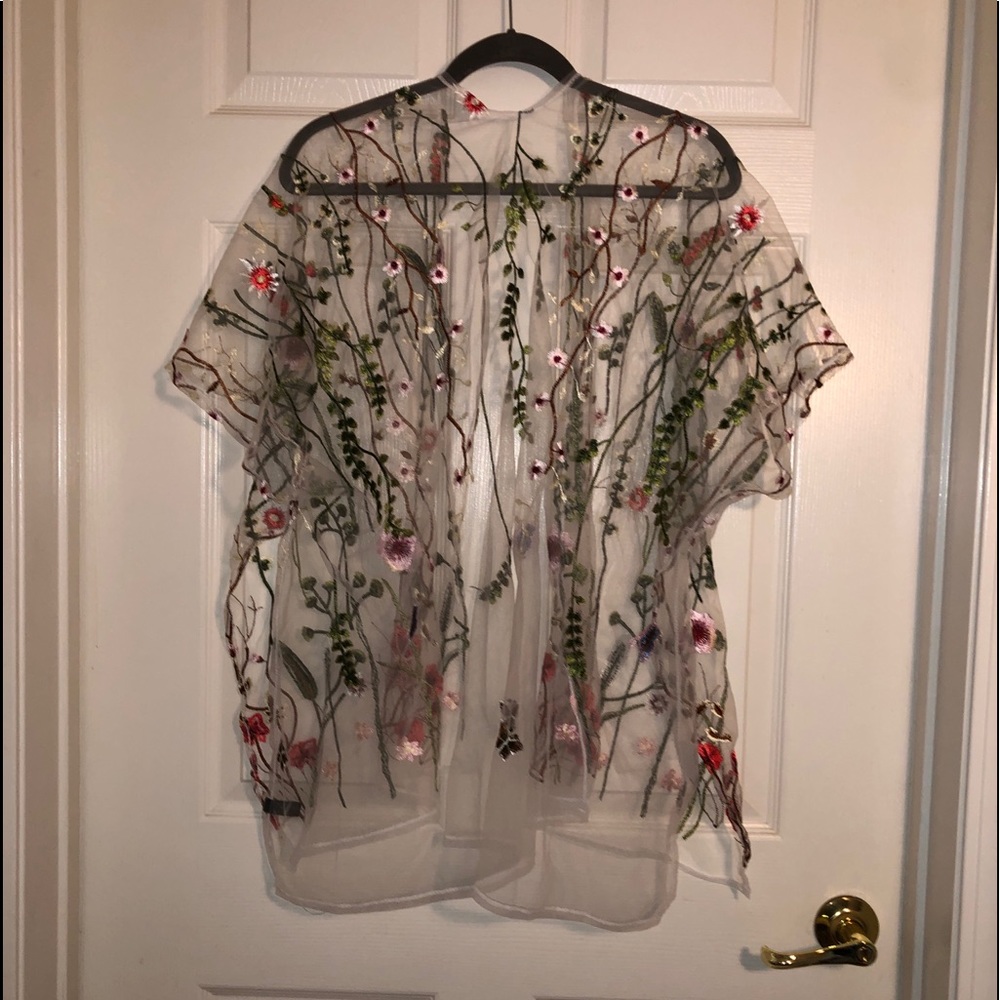 Sheer kimono coverup
